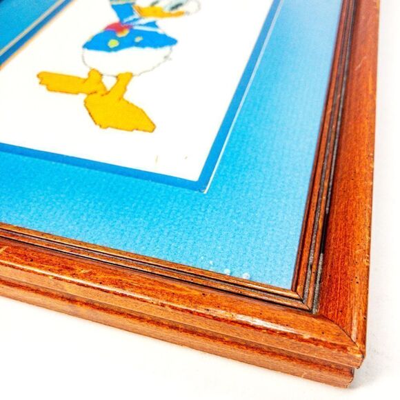 Vintage Donald Duck Framed Needlepoint Cross Stitch Nursery Decor - Picture 5 of 8